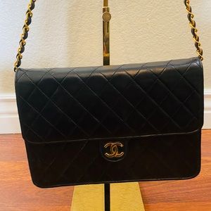 CHANEL Lambskin Quilted 24k Gold Classic Bag